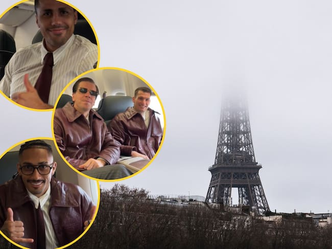 Montaje de Cadena SER con la expedición del Barça y París bajo la niebla